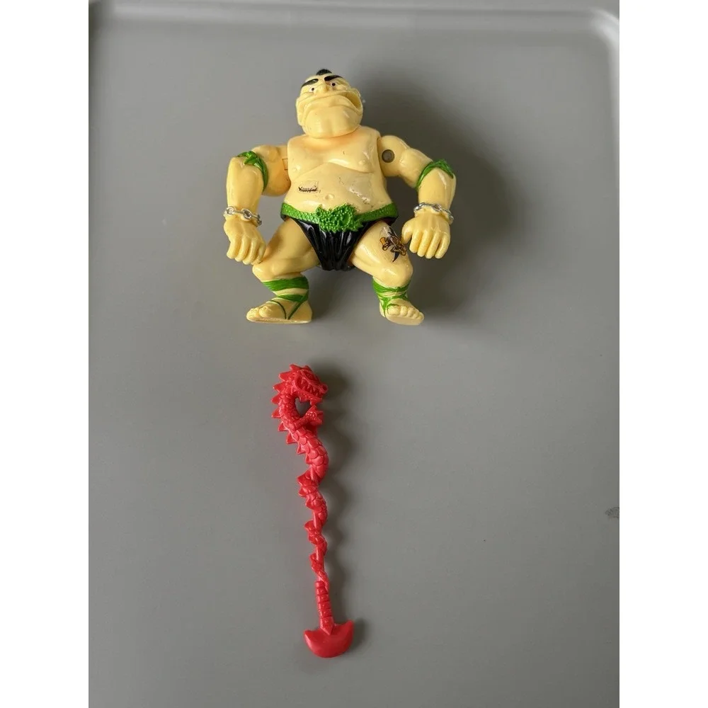 Vtg TMNT TATTOO figure B 100% COMPLETE original 1991 Ninja Turtles staff Zumo